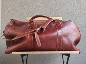 Italian leather duffel bag