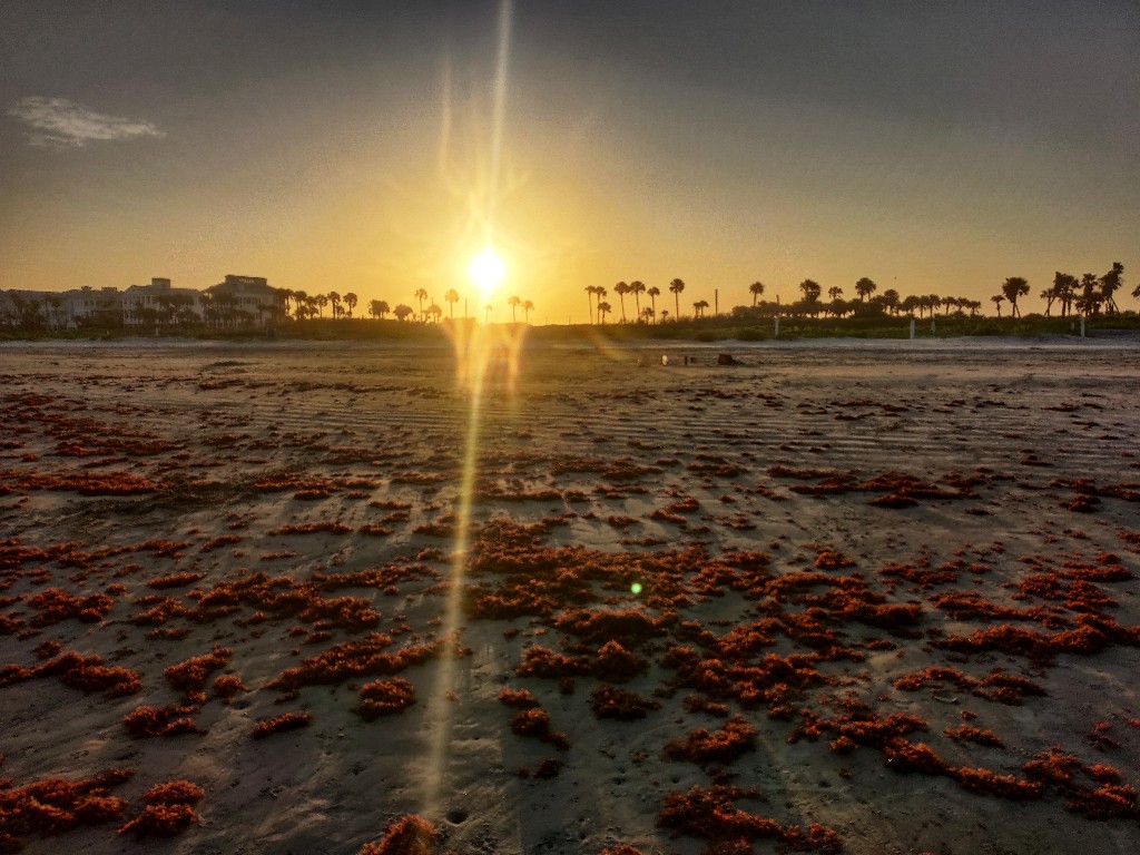 Galveston Island sunset at East Beach