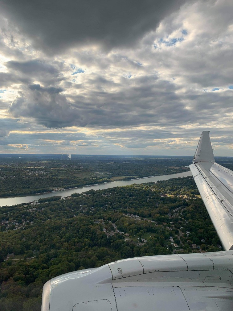 view of Ohio River from plane