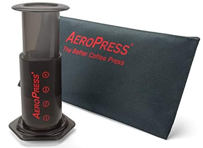AeroPress coffee maker & travel pouch