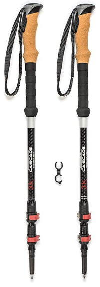 Cascade Mountain Tech Trekking Poles - Aluminum Cork-Grip Hiking Walking Sticks with Adjustable Locks 